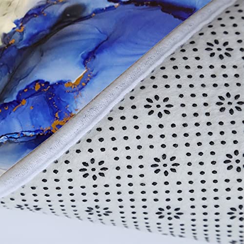 RLYXGS Marmor Badezimmermatten und Teppiche 3-Teiligs Set TüRkis Flanell Memory Foam rutschfeste Matten und Badteppich,Blau Toilettendeckelabdeckung,Badvorleger Badgarnitur WC Vorleger – Bild 5