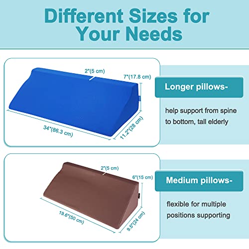 Wedge Pillow For Sleeping Bed Foam Body Positioning Wedges Adults Hospital Inclined Sleepers Cushion For Pressure Ulcer Bed Sores Treatment Turning Wedge Large Body Nursing Pillow 34" #TOP3