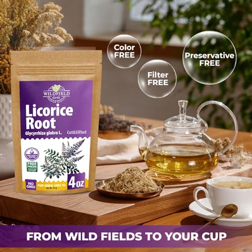 Image of 4 oz. Licorice Root Tea Liqorish Root Tea Herb (Glycyrrhiza Glabra) - 113g Bags Licorice Roots Raiz De Regaliz