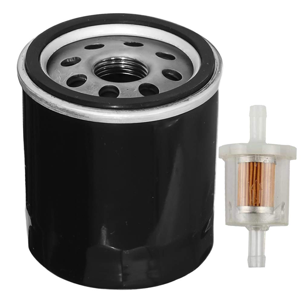 Lot De 2 Filtres à Huile 49065-7010 + Filtres à Carburant 49019-0027 + Bougies Pour Moteurs Kawasaki FH381V FH430V FH581V Et FX751V