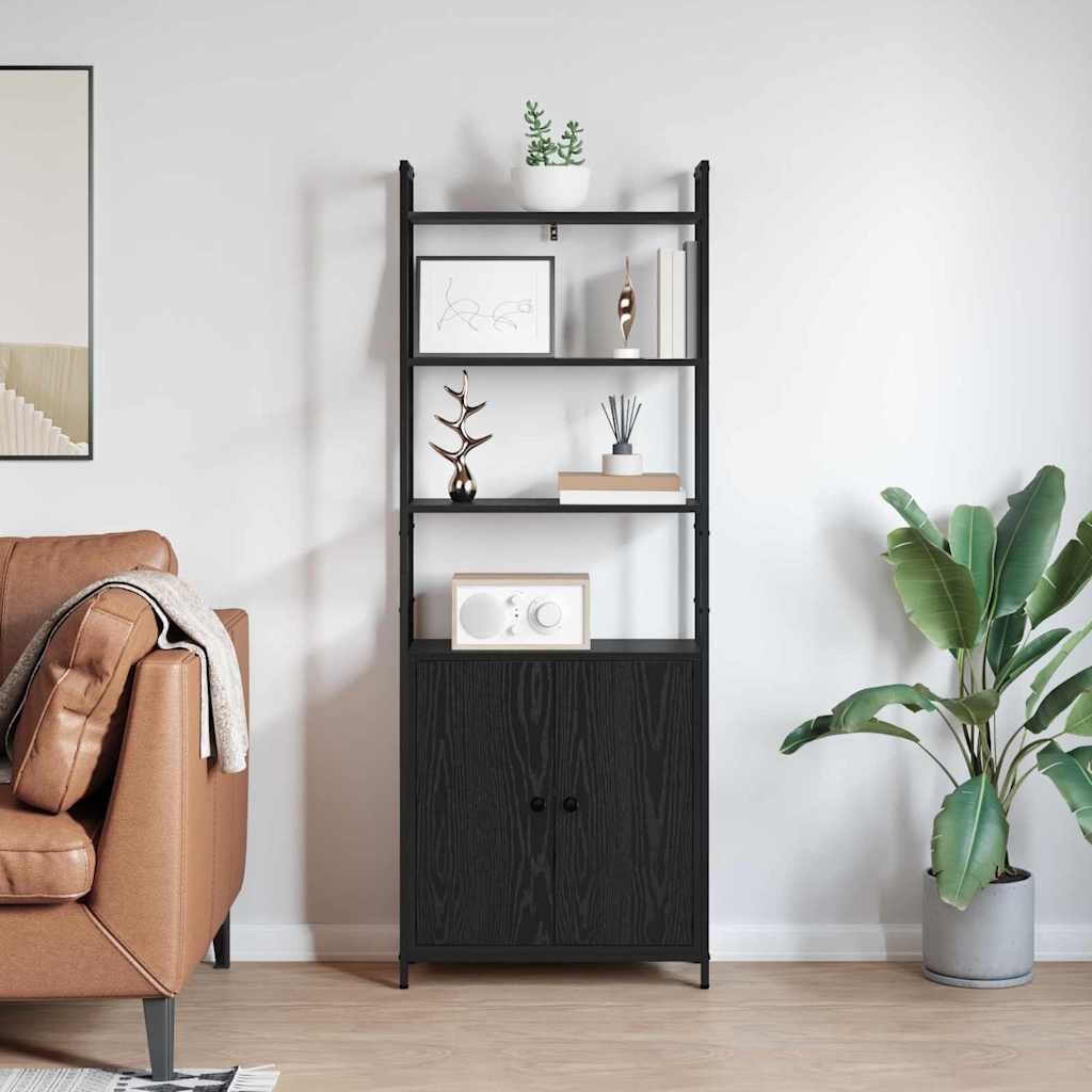 Generico Armadio per Libri Rovere Nero 60 x 24 x 161 cm,Nero,20.82kg,883856