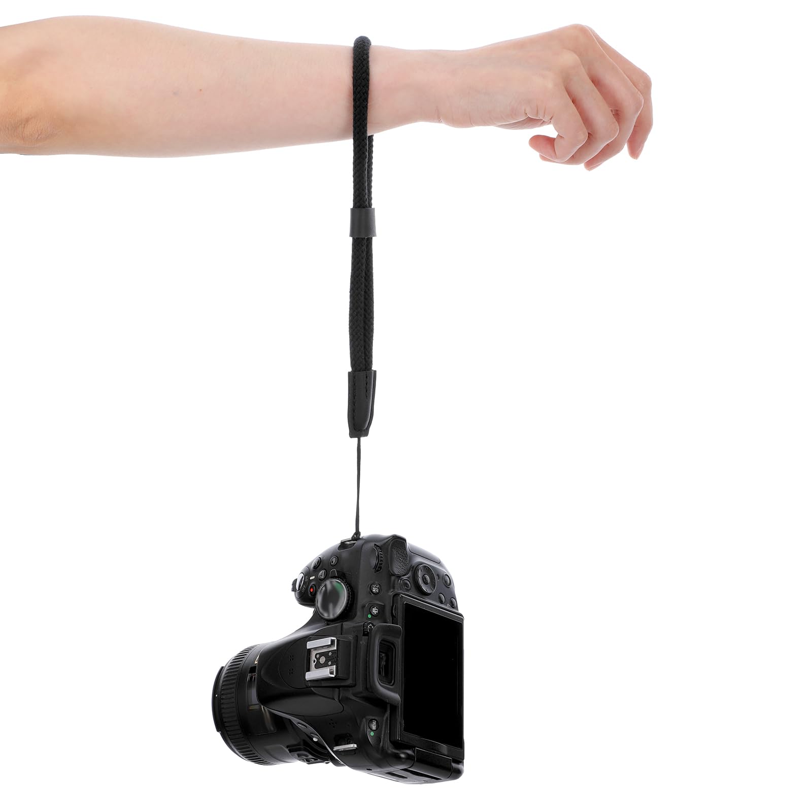 JIEYAO Kamera Handschlaufe, Verstellbare Nylon Kameragurt Robustes Kurz Lanyard Handgelenk Trageband Universal Handgelenkschlaufe Paracord Zubehör für Taschenlampe Handy Schlüssel USB-Stick (Schwarz)
