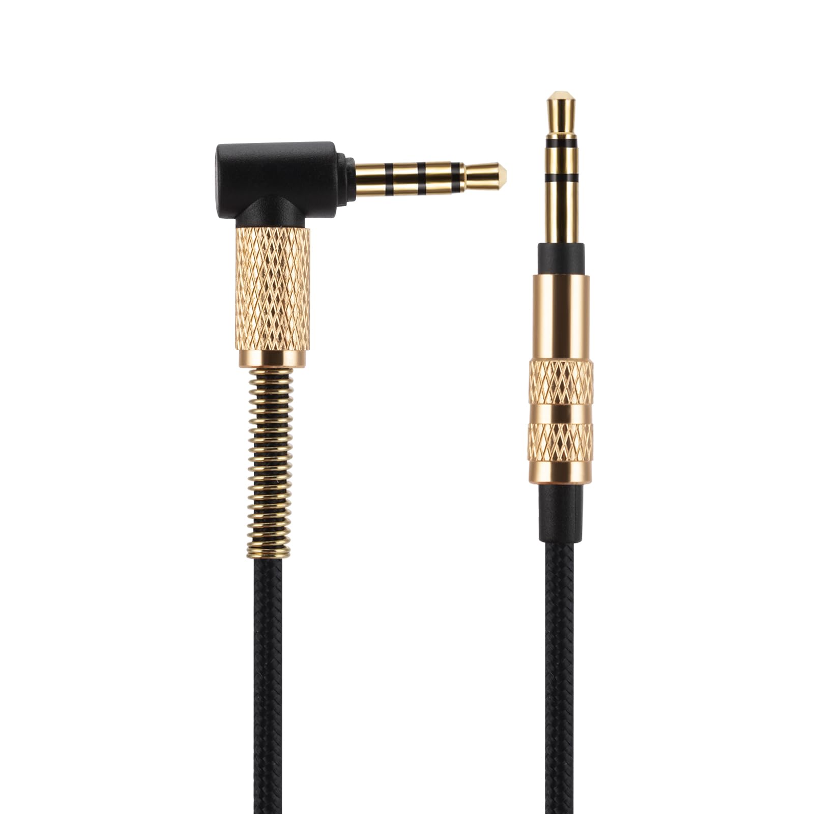 UNCLE LIGHT Replacement Audio Cable for Marshall Headphones, Compatible with Monitor Major 2 II Major 3 III Major 4 IV Mid Headphones 3.5mm Male Stereo Jack Cord, 1.2 Meters, No Inline Control, Black