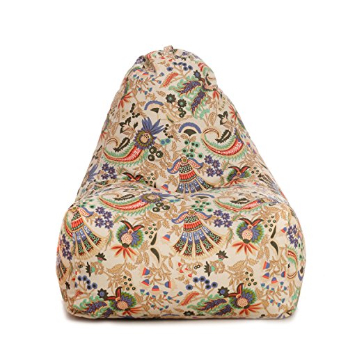 Image of Style Homez Hackey Cotton Canvas Floral Printed Bean Bag XXL Size Filled with Beans Fillers