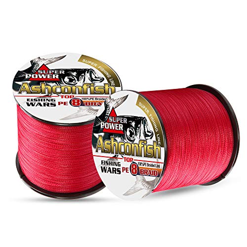 Ashconfish Angelschnur, extrem starker Seefischdraht, abriebfest, geflochtene Angelschnur, 100 m – 2000 m, 2,7 kg, 3,6…