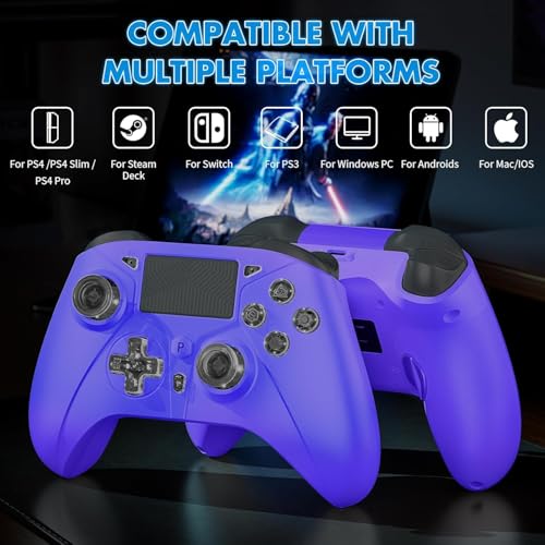 Image of Dinosoo RGB Wireless Controller for PS5 PC with LED Light, Supports Remap and Adjustable Turbo, Controller Full Functions Support, with 2.4g Adapter