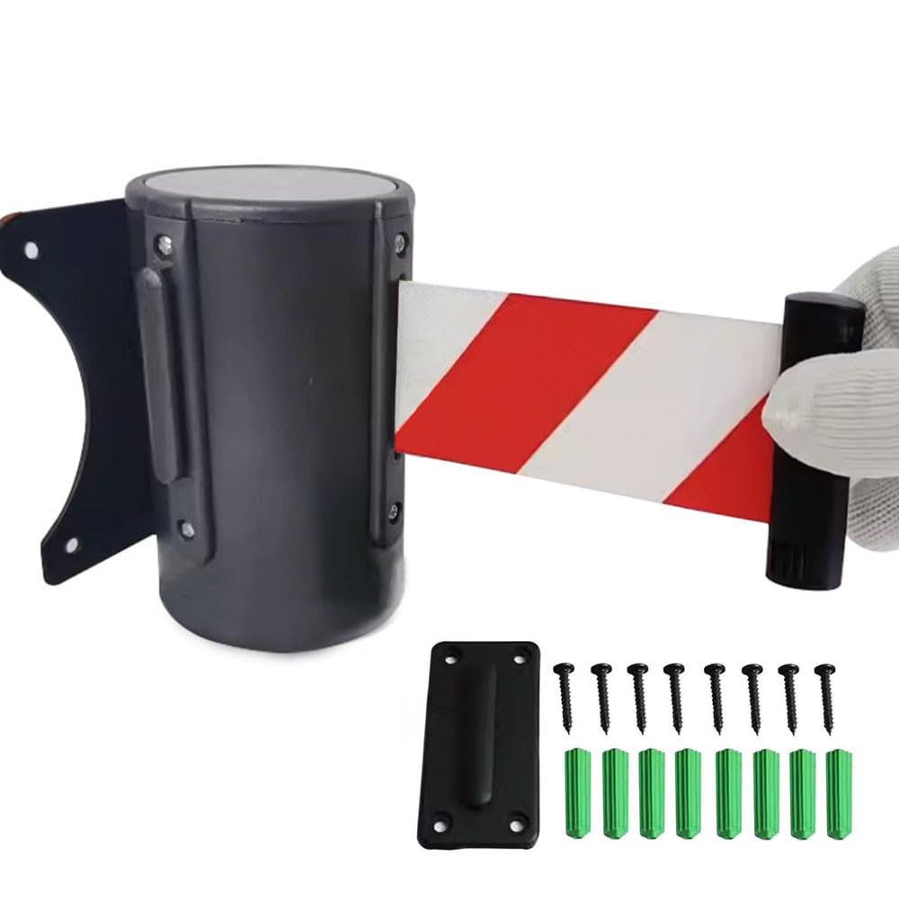cinta de señalización, Montaje en pared Cola Control de multitudes Barrera Cuerda Cinturón Cinta seguridad Cordón Aeropuertos Bancos(5M/16.4FT)