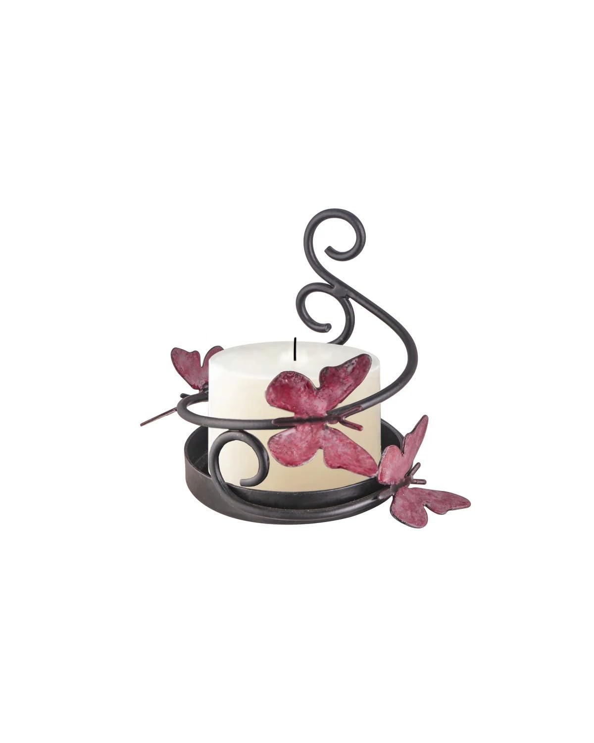 Handcrafted Butterfly Candle Holder Black Matte Finish | Hand-Painted Butterflies, Includes Scented Candle, Artisan Crafted, Black Matte Finish-image-27