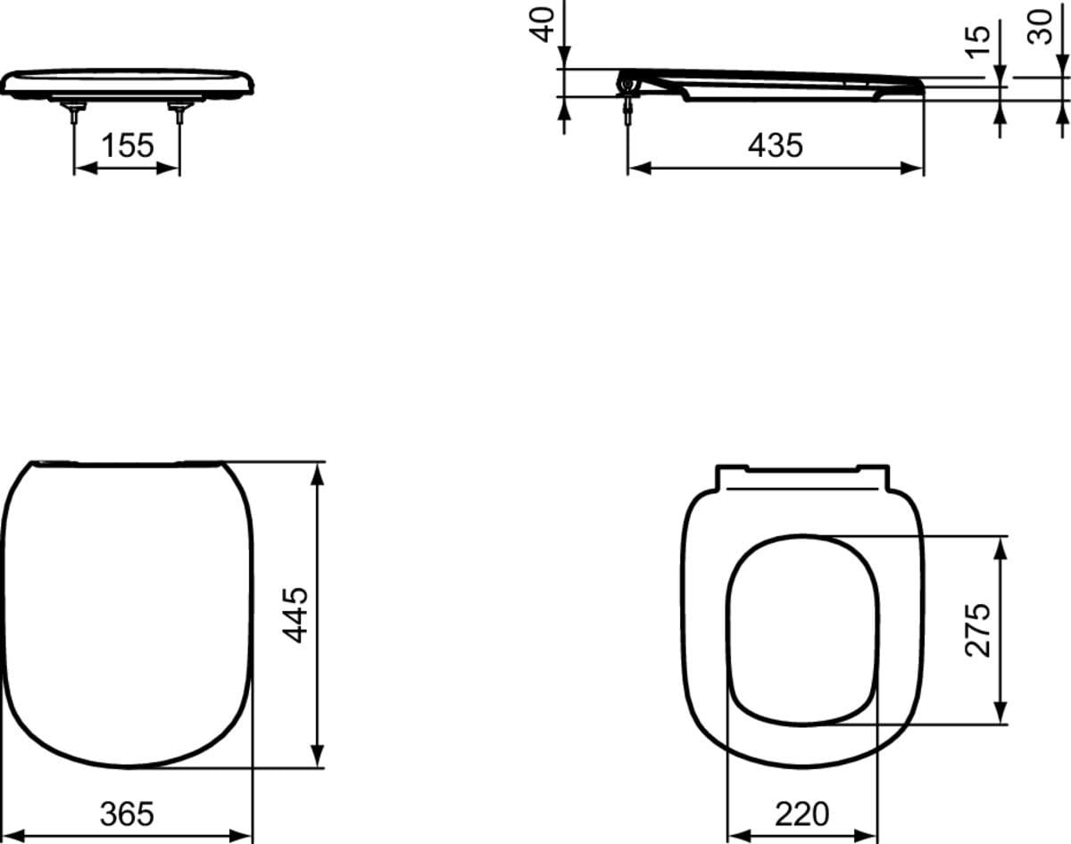 TESI T352901 - Asiento para inodoro con cierre amortiguado, color blanco