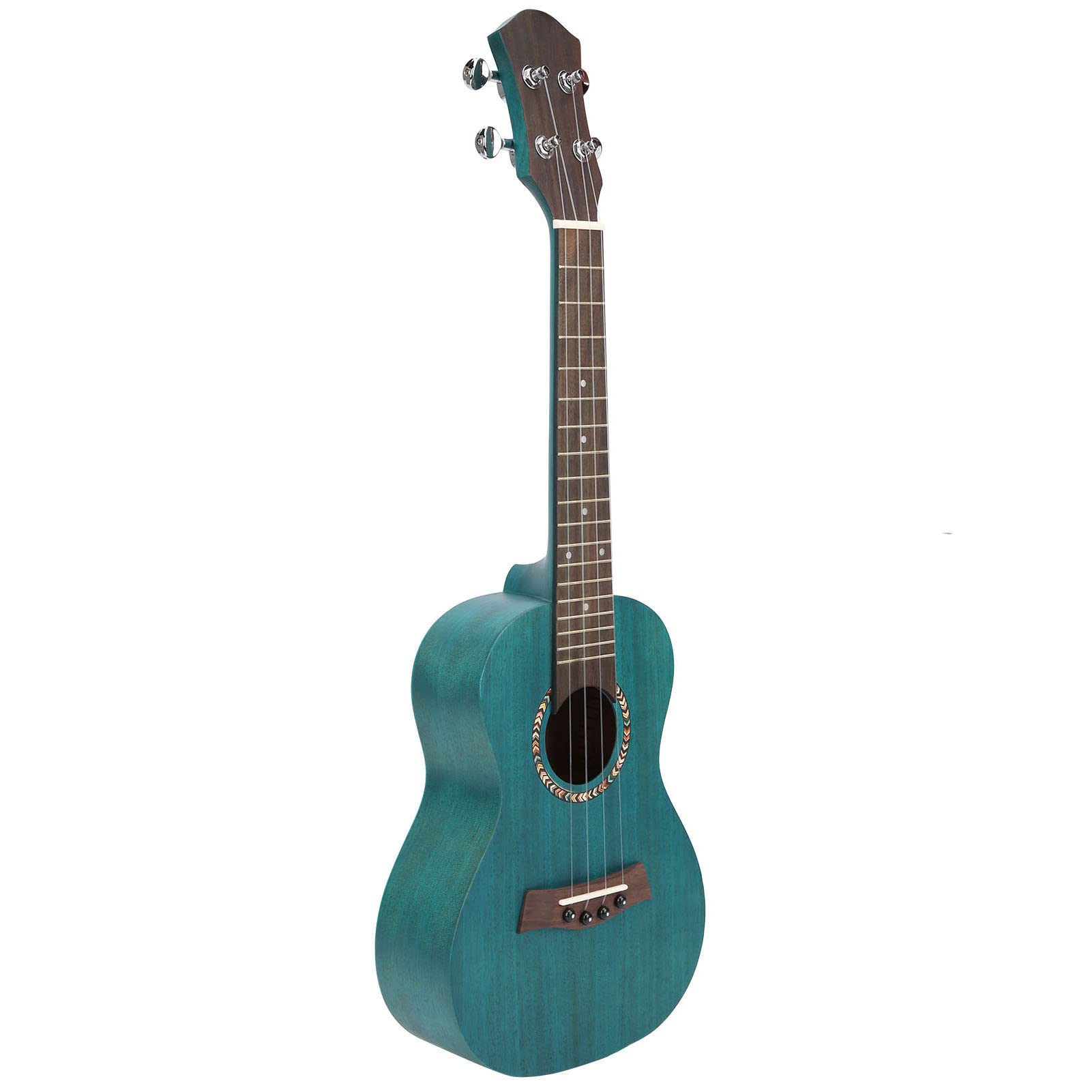 Ukulele Impiallacciatura di Mogano Ukulele Opaco Corde di Carbonio in Palissandro per Strumenti a Corde per Principianti (Retro verde malachite da 26 pollici)
