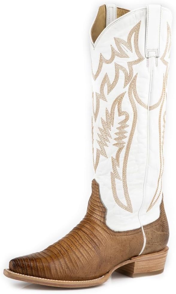 Stetson Women's Toni Exotic Lizard Tall Western Boot Snip Toe - 12-021-6119-4334 TA 8 M US Tan