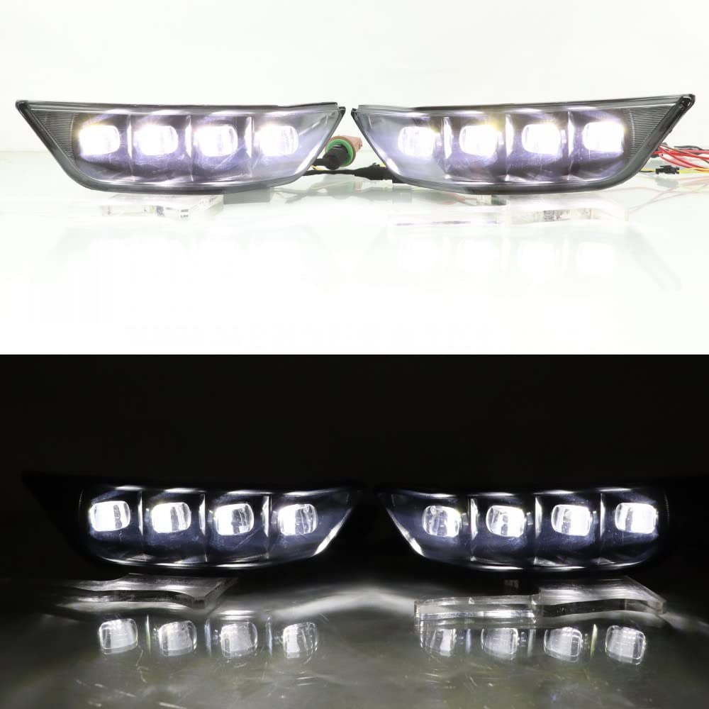 Luces diurnas LED DRL para Ford Mustang 2015 2016 2017, Parachoques delantero LED blanco DRL + intermitentes amarillos Streamer, iniciar escaneo