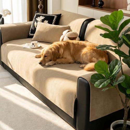 Herringbone Chenille Sofa Cover,Herringbone Couch Sofa Covers Washable for Dogs,Universal Waterproof Non-Slip Chenille Sectional Sofa Couch Covers Furniture Protector (Brown,Backrest 35″x35″)