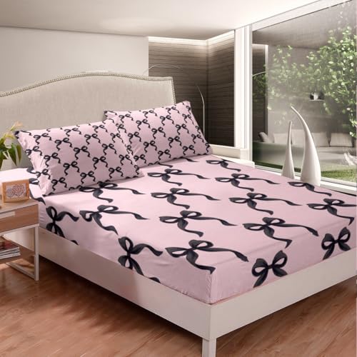 Parure de lit en patchwork croisé motif nœud papillon élégant