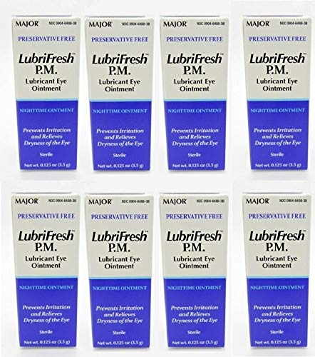 Major LubriFresh P.M. Preservative Free Eye Ointment, 1/8 oz. (8 Pack)