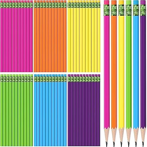 TecUnite 120 Pcs HB Pencils Unsharpened Pencils with Eraser Wooden Hexagonal Pencils for Adults Gifts Graphite Pencils for Exams Office Sketching(Rainbow Colors,Simple) Cover