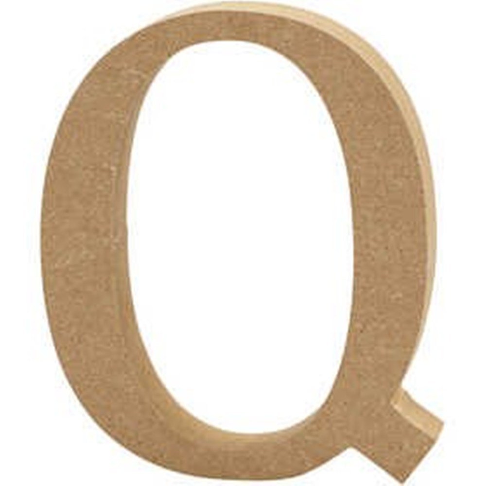 13cm Large Wooden MDF Letter Shape to Decorate - Q | Wood Shapes for Crafts — image 1
