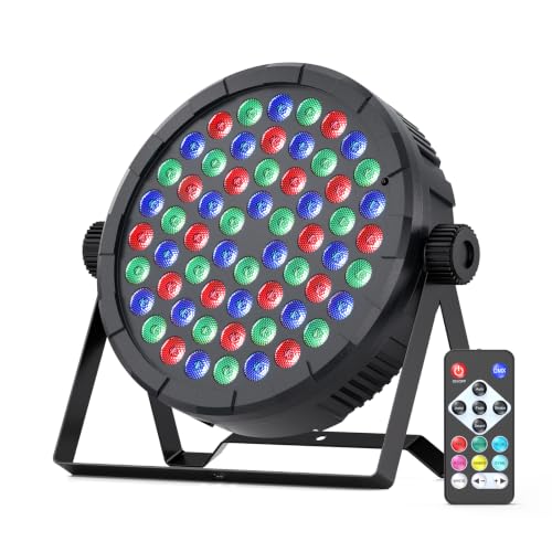Image of 60 LED RGB Uplights, 3 /7CH DMX512 Stage Par Lights with Remote, Sound Activated Dimmable Wash DJ Lighting for Wedding Reception Church Club Corporate Event Indoor Party