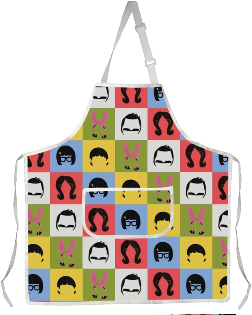 JXGZSO Burgers Inspired Gift Burgers Family Apron for Fans of Bob's Cartoon TV Show Merchandise