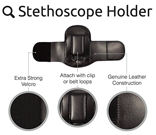 Stethoscope Holder with Velcro Closure and Belt Clip - Universal Stethoscope Holster - Thumbnail 3