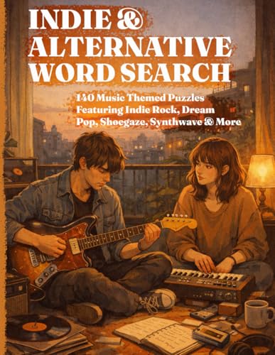 Photo de Indie & Alternative Word Search: 140 Music Themed Puzzles Featuring Indie Rock, Dream Pop, Shoegaze, Synthwave & More