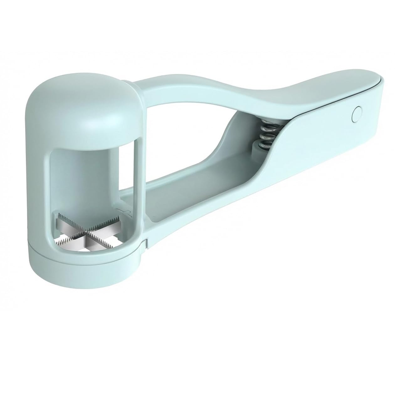 Grape Cutter for Babies Toddlers Fruit Slicer Quarter Cutter with Stainless Steel Blades Sky Blue Cherry Tomato Strawberry Slicer Manual Fruit Chopper Tool for Kids Snacks Salad Kitchen Gadget (Blue)