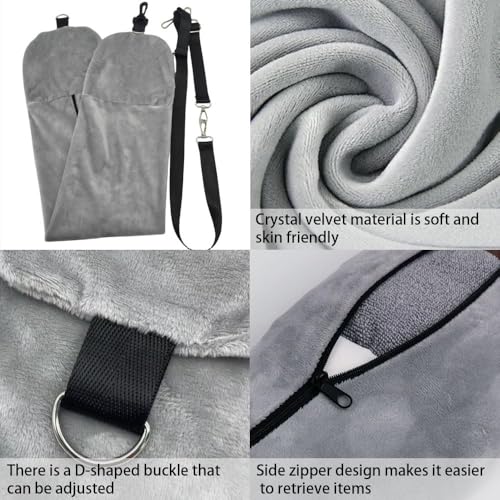 Almohada de viaje de terciopelo con almacenamiento universal miniatura 5
