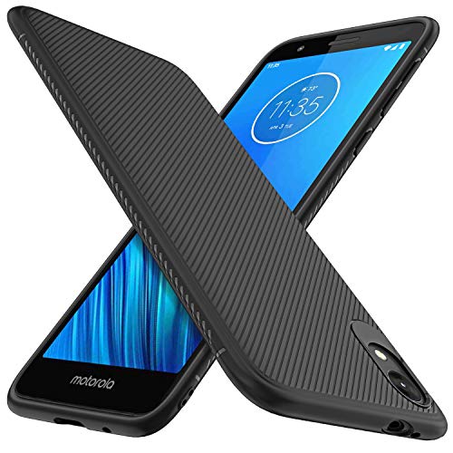 Gesma for Motorola Moto E6 Case, Scratch Resistant & Anti Slip Grippy Soft TPU Case for Motorola Moto E6 Phone (Black)
