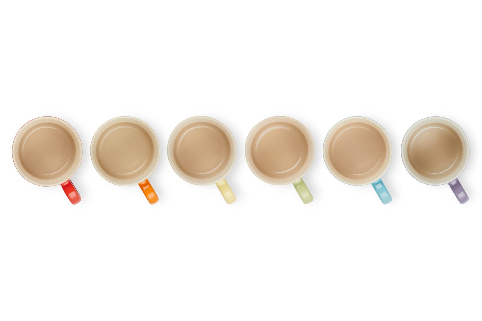 LE CREUSET Set de 6 Tasses à Cappuccino en Grès émaillé, 200 ml, Arc-en-ciel, 79114208359030