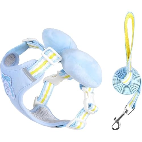 ZLBYXLU 犬用ストラップ牽引ロープ付属かわいいリボン小型犬中型犬子犬首輪調節可能丈夫な牽引ロープ軽量人気お散歩着脱簡単取り付け簡単で外れない (M,B)