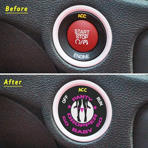 Coque de bouton poussoir Dodge Challenger bouton de démarrage rose design original