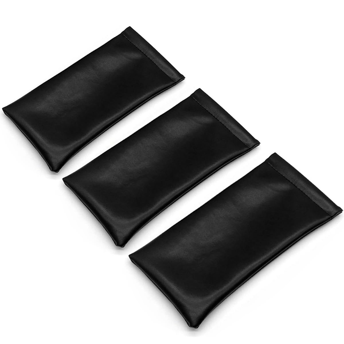 gogocow3 Pack Leather Glasses Case, Portable Reading Glasses Bag Sunglasses bag, Dirty Resistant Eyeglass Case for Women and Men