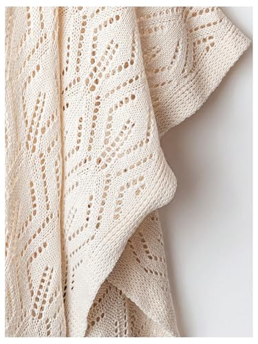 Women's Lightweight Cardigan Sweaters Hollow Out Warps Open Front Half Sleeve Shawl3