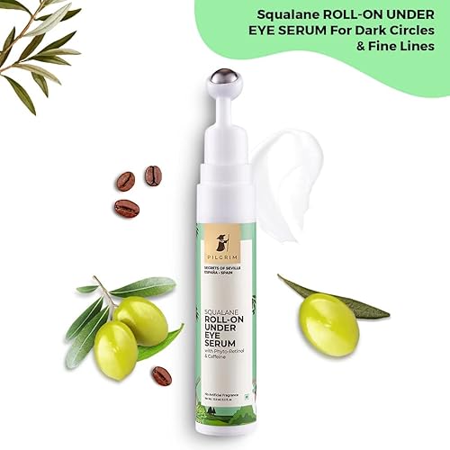 Miniatura 2 de Pilgriim Squalane (planta) - Crema enrollable para debajo de los ojos para ojeras para mujeres y hombres con fito-retinol y cafeína, crema debajo de