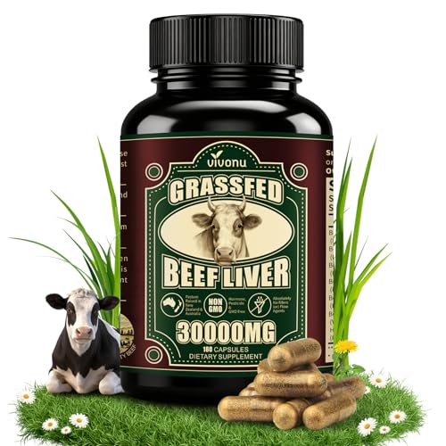 Image of VivoNu Beef Organ Supplement for Women, per Serving Beef Organs with Bovine Liver, Ovary, Uterus, Kidney, Heart, Bone & More, 100% Grass Fed, Balance Hormones*, Energy* (180 Capsules)