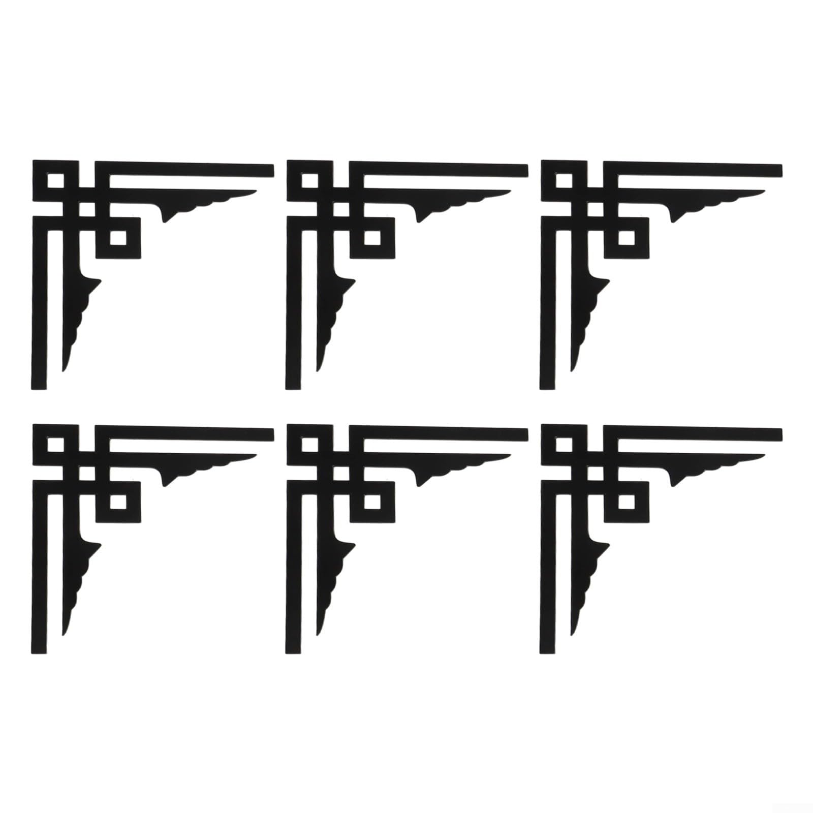 BlesConi 6 Pack Acrylic Mirror Wall Decals Diagonal Corner Stickers for Background Wall Decor Home Interior Design(black)