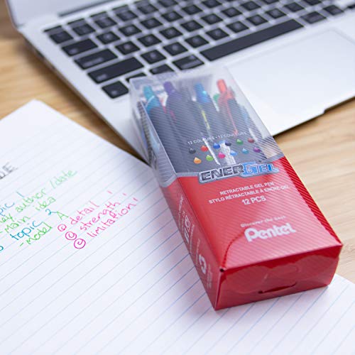 Pentel Energel Retráctil Slim 0.7 mm Negro Pack 12 miniatura 3
