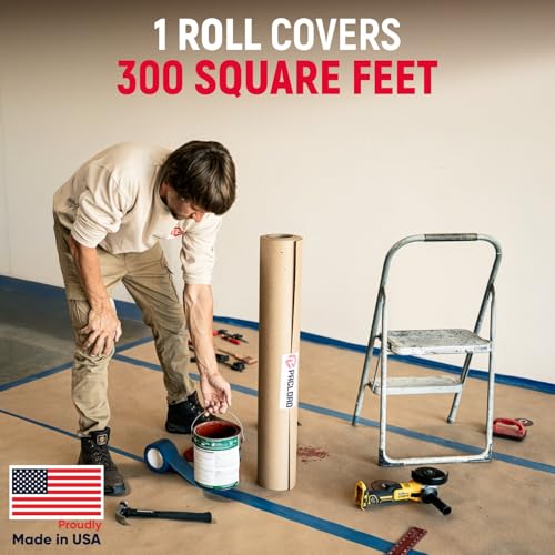 Image of Floor Protection Paper 36 inch x 100' Floor Protector Cover Roll, 25 Mil Extra Heavy-Duty Surface Protection Film, 300 Sq Ft, 3.5X Stronger Than Builder's Paper for Construction, Remodeling & Painting