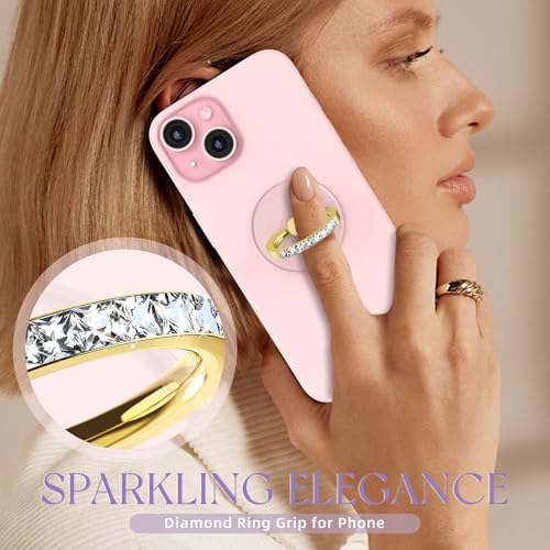 Transparent Phone Ring Holder 2 Pcs, Clear Cell Phone Ring 2 Rose Gold Diamond - Photo 29 sur 31