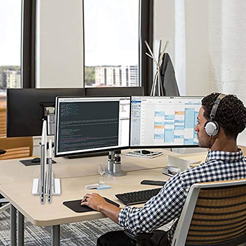 Universal Laptop Vertical Stand, Dual Desktop Stand Adjustable Notebook Stand (Up To 17.3 Inches) For Samsung/Hp/Dell/Chrome Book Laptops (Silver) #TOP6