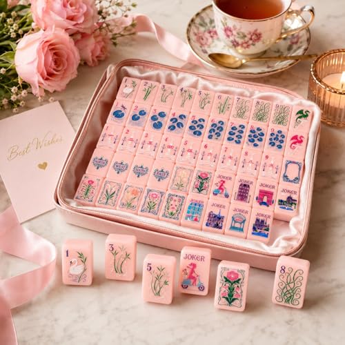 Juego de Mahjong Estilo Americano Rosa para Adultos miniatura 5