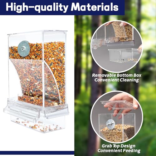 Vertupet No Mess Bird Feeders Anti Spill Bird Feeder For Cage Parrot Automatic Feeder Seed Food Container Cage Accessories For Budgies Canary Cockatiel Finch thumb #2