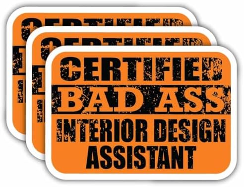 (x3) Certified Bad Ass Interior Design Assistant Magnets | Cool Funny Occupation Job Career Gift Idea | Magnet Decal for Fridges, Toolboxes, Lockers, Helmets, Hard Hats image 5