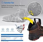 Safety Bottes pour hommes Bottes de travail imperméables Cow cuir Glisser sur le travail Chaussures Wide Fit