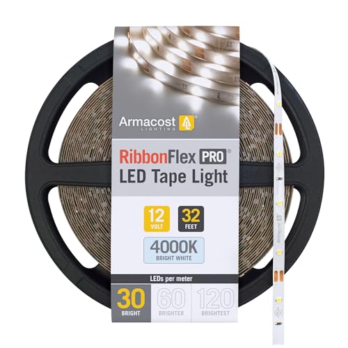 Image of Armacost Lighting RibbonFlex Pro 12V White LED Strip Lights 30 LED /m, 4000K, 32.8 ft, 151250N