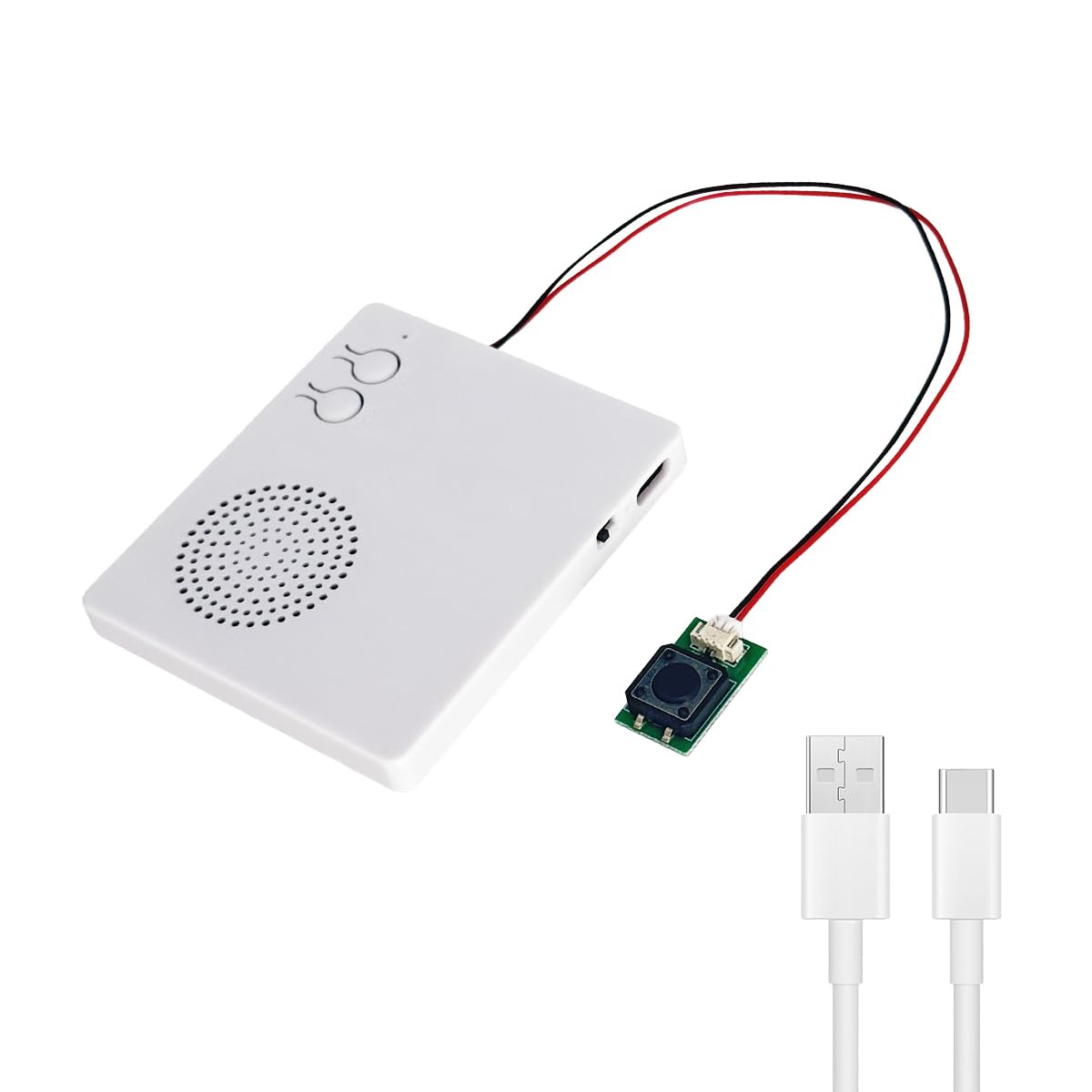 Voice Recorder,DIY Sound Module Box for Stuffed Animals, Bear,Plush, Baby Doll,Pillow. Record Custom Messages for Xmas Halloween New Year Birthday Creative Presents-White (White-1 PC)