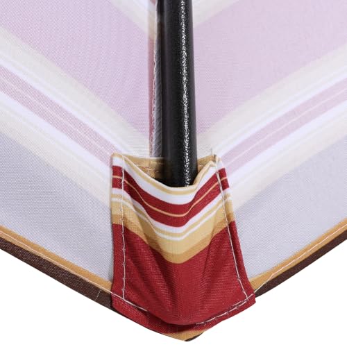 Image of MASTERCANOPY Patio Umbrella 9ft Replacement Canopy for 8 Ribs-Red Stripe Canopy Only