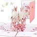 Pop Up Karte - Reastar 3D Geburtstagskarte mit Umschlag und Schmetterling Aufklebern, Grußkarten Geburtstag - für Hochzeit, Jubiläum, Geburtstag, Muttertag, Liebe (20*15cm)