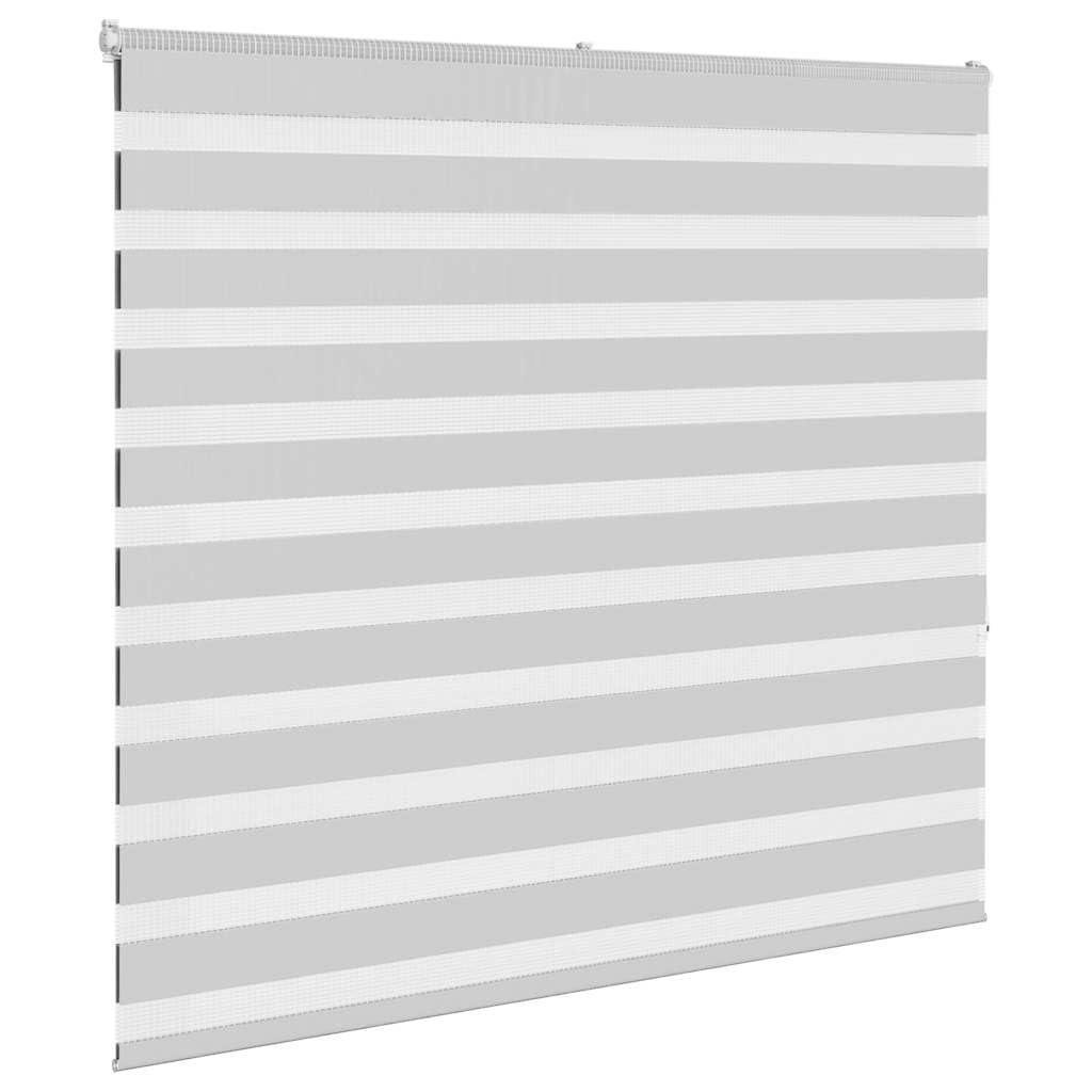 Tenda a rullo zebrata, grigio chiaro, 155 x 150 cm, poliestere | Due strati traslucidi, arrotolabile, montaggio con viti o senza foratura, catena regolabile