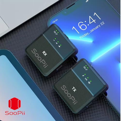 Image of SOOPII SX9 Wireless Microphone for PC, Android,iOSSmartphones,Tablets& Cameras, Dual Collar Mics with 1 Receiver,360 Noise Cancellation,Plug& Play, Ideal for YouTube, Vlogs, Live & Video Recording